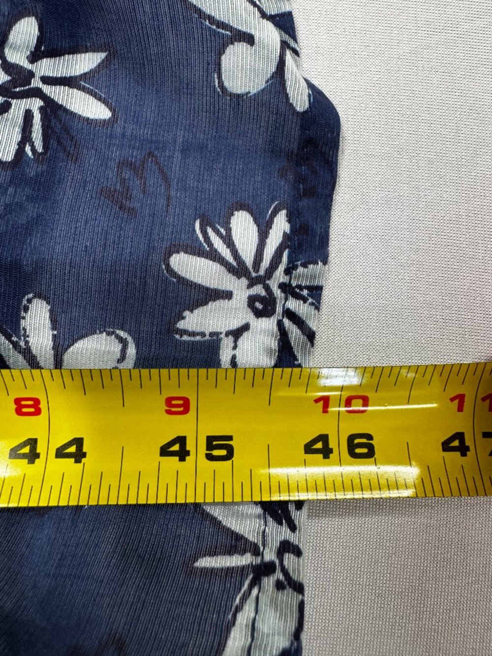 THML Navy White Floral Smocked Puff Sleeve Cottagecore linen blend Midi Dress - Picture 12 of 16